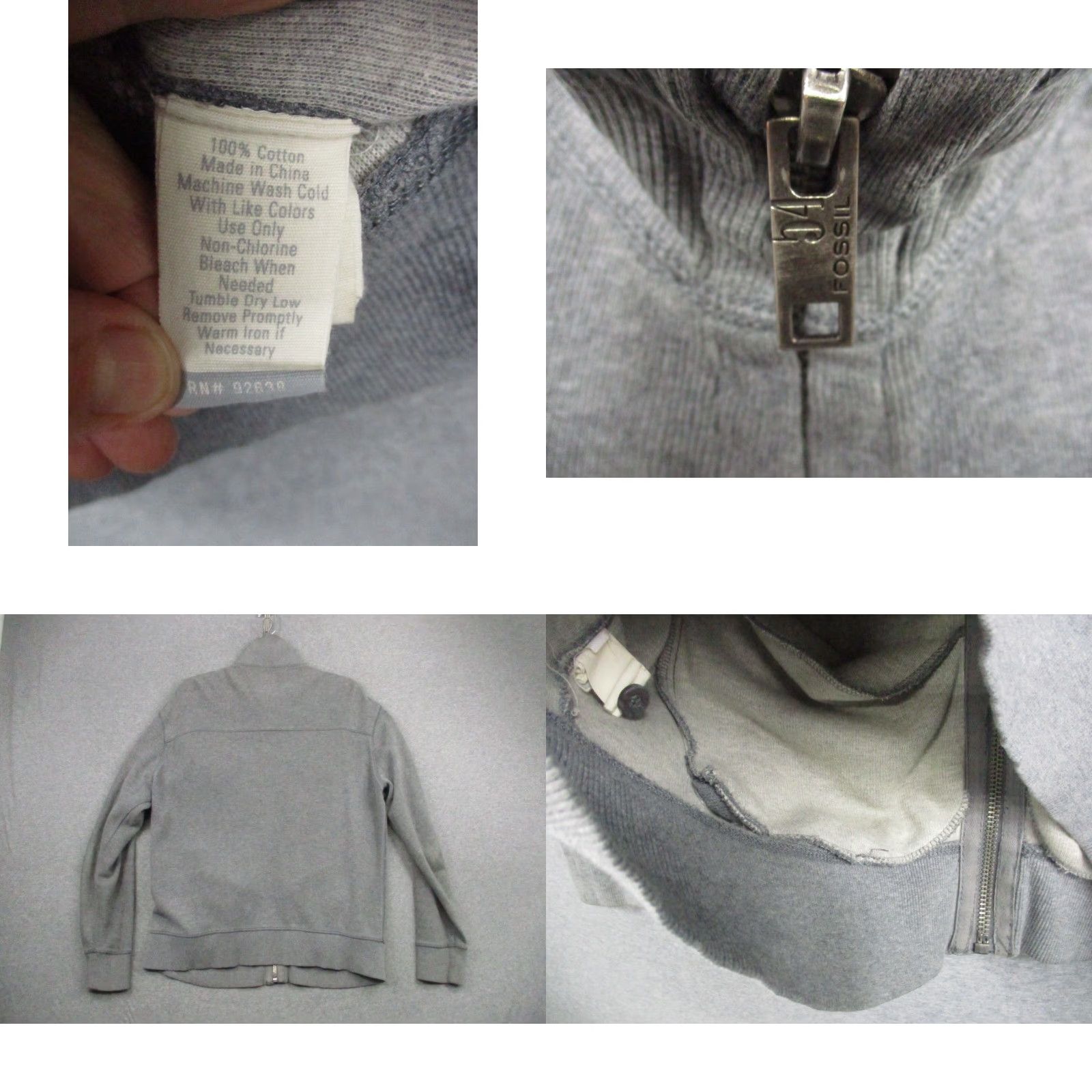 Fossil Fossil Jacket Men's Gray Large Full Zip Jacket Casual Fossil Gray Large Full Zip Mens Jacket Size US L / EU 52-54 / 3 - 8 Thumbnail