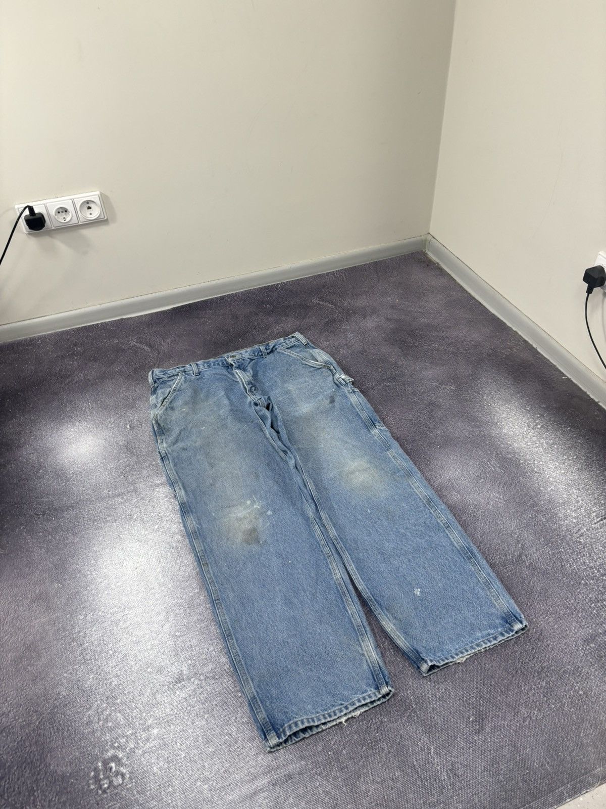 Carhartt Vintage 90s Carhartt USA Light Blue Denim Hype Baggy Jeans Size US 38 / EU 54 - 11 Thumbnail
