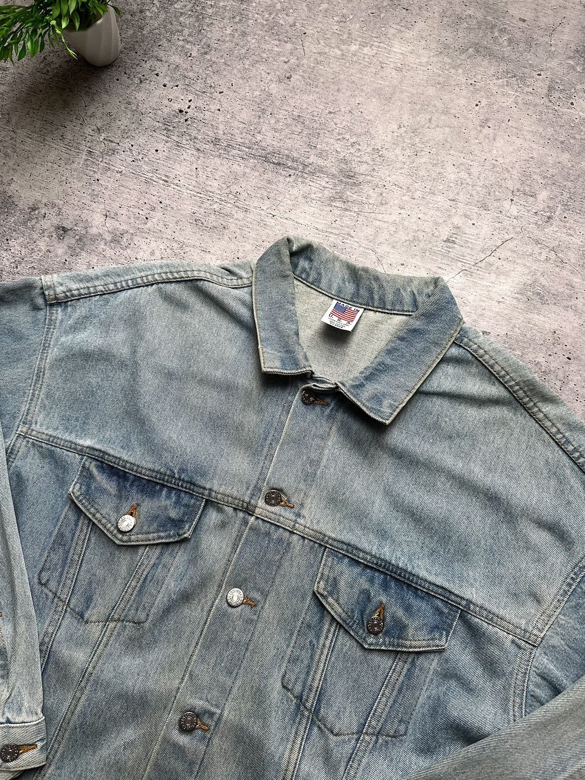 Vintage Vintage 80’s Denim Jeans Faded USA Logo Jacket Size US XL / EU 56 / 4 - 4 Thumbnail
