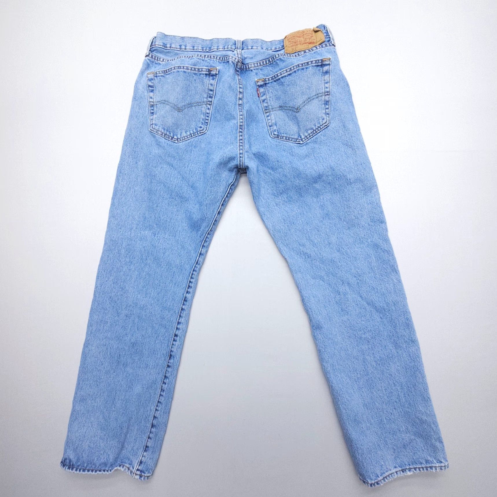 Levi's Levi's 501 Jeans Mens 36x30 Light Wash Blue Denim Button Fly Straight 5-Pocket Regular Rise Vintage No Size US 36 / EU 52 - 2 Thumbnail