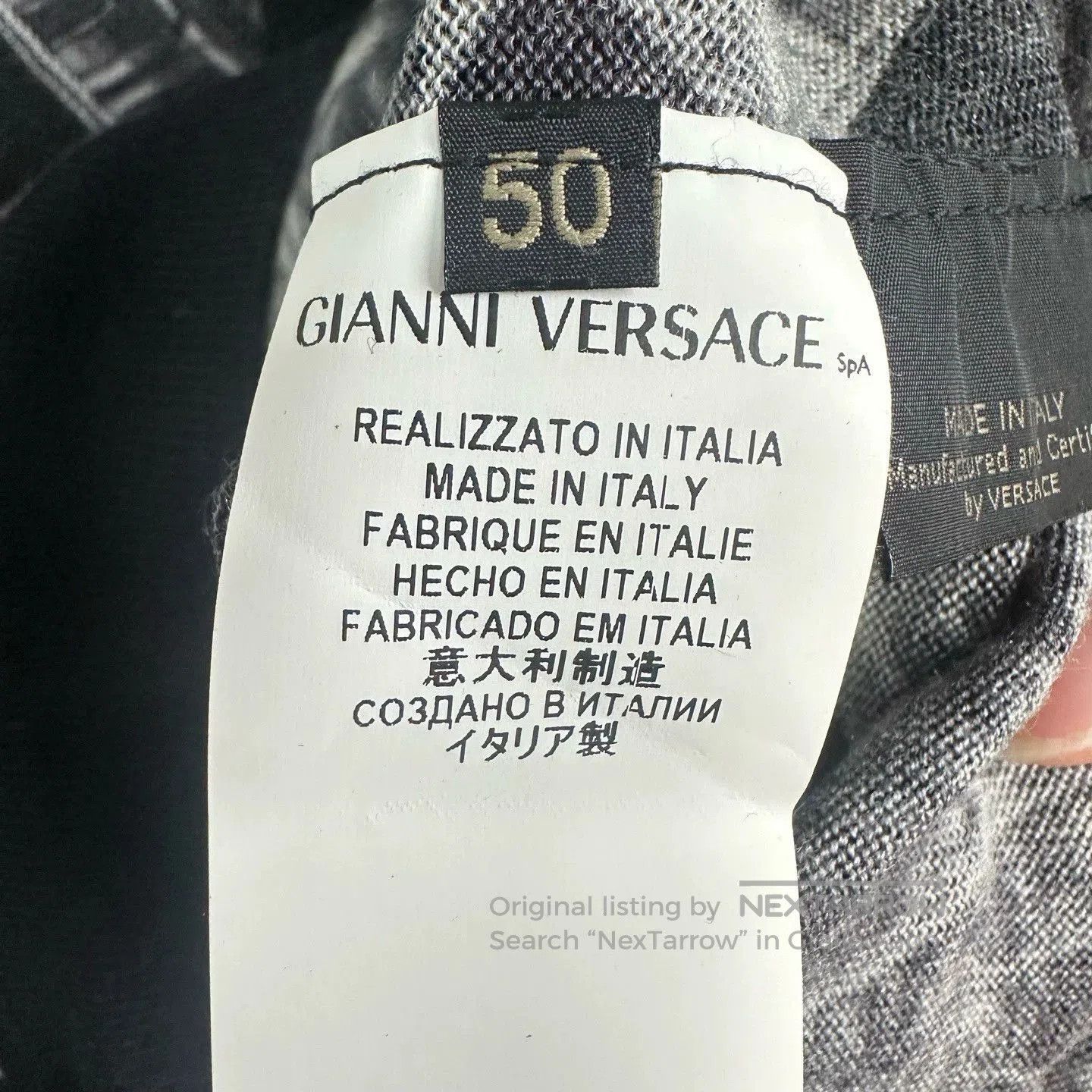 Versace versace men's knitted v-neck cardigan. Size US L / EU 52-54 / 3 - 6 Thumbnail