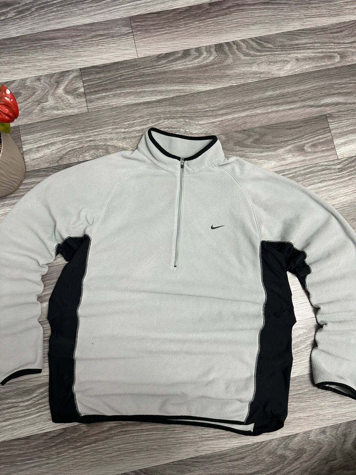 Nike Nike Vintage 00s Grey 1/4 Zip Fleece Sweatshirt hype size XL Size US XL / EU 56 / 4 - 1 Thumbnail