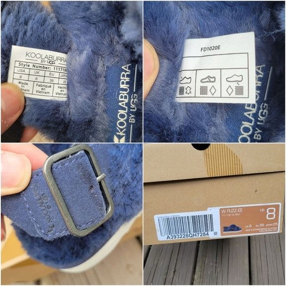 Ugg Ugg Australia Fuzz-ee Insignia Blue Faux Fur Fuzzy Fluffy Sl Size US 8 / IT 38 - 8 Thumbnail