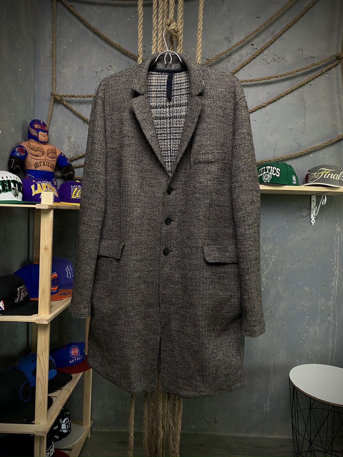 image of Harris Wharf London Wool Coat in Grey, Men's (Size Large)