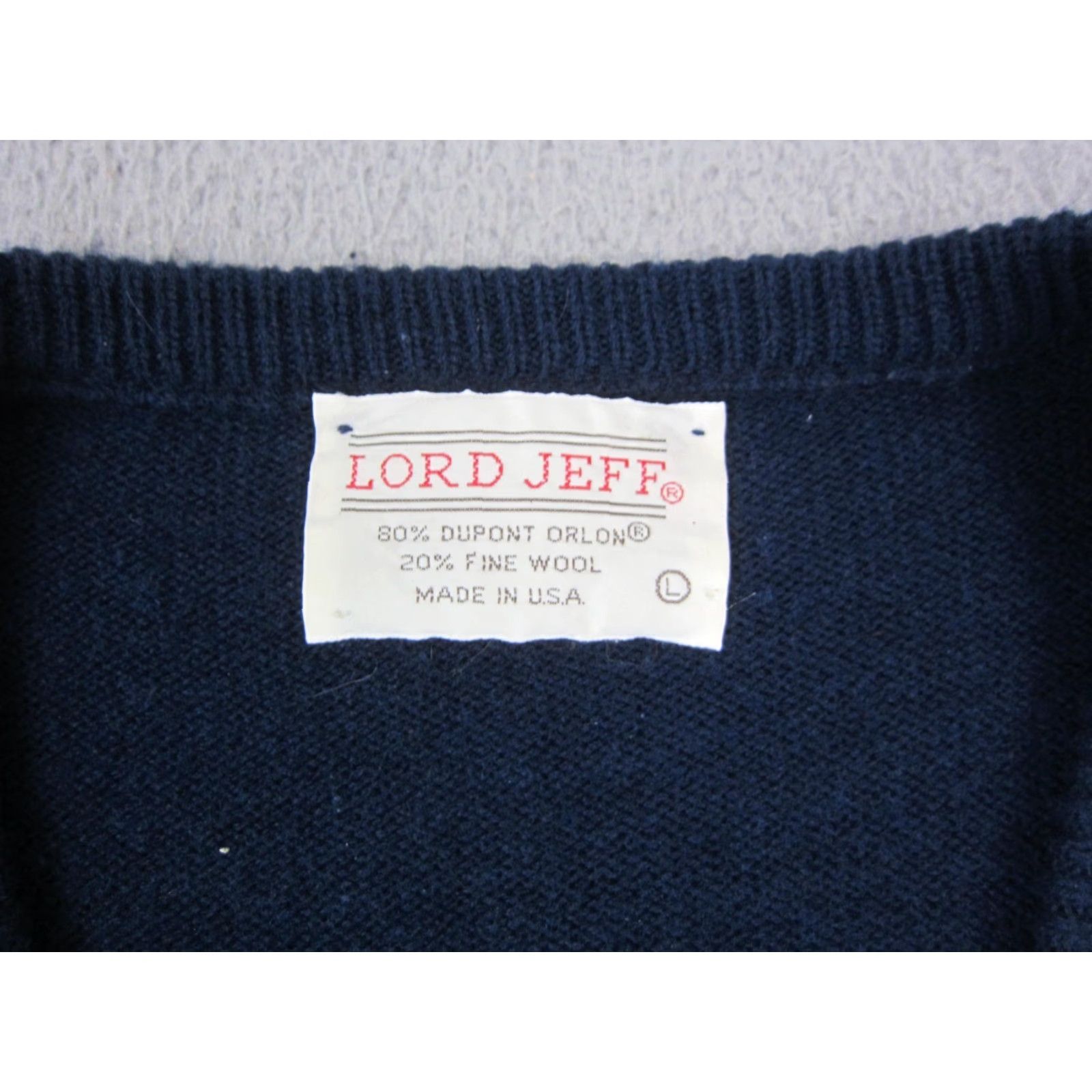 Vintage VINTAGE Lord Jeff Sweater Vest Mens L Blue Orlon Wool Knit V Neck 70s USA Size US L / EU 52-54 / 3 - 3 Thumbnail