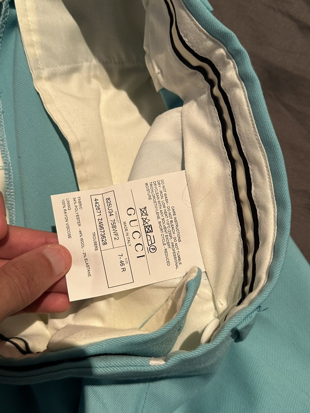 Gucci Rare Gucci Turquoise Trousers as seen on Harry Styles Size US 31 - 6 Thumbnail
