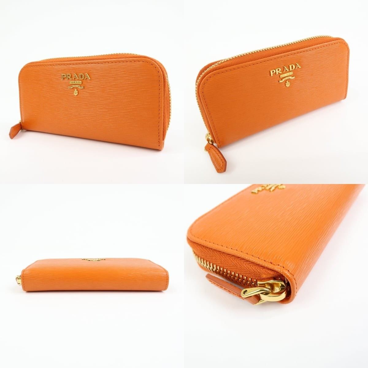 Prada Prada Saffiano Key Holder Orange Size ONE SIZE - 3 Thumbnail
