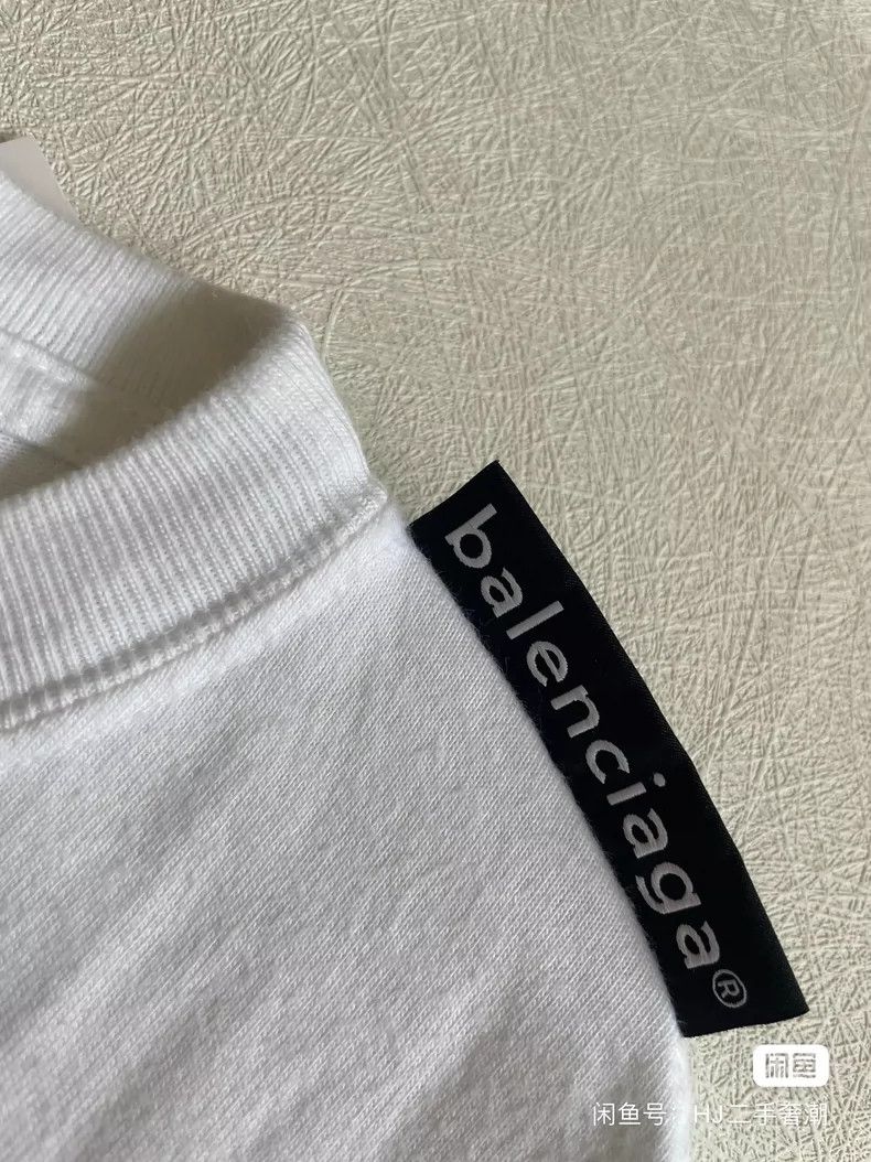 Balenciaga Classic Shoulder Badge Solid T-Shirt Men's Loos