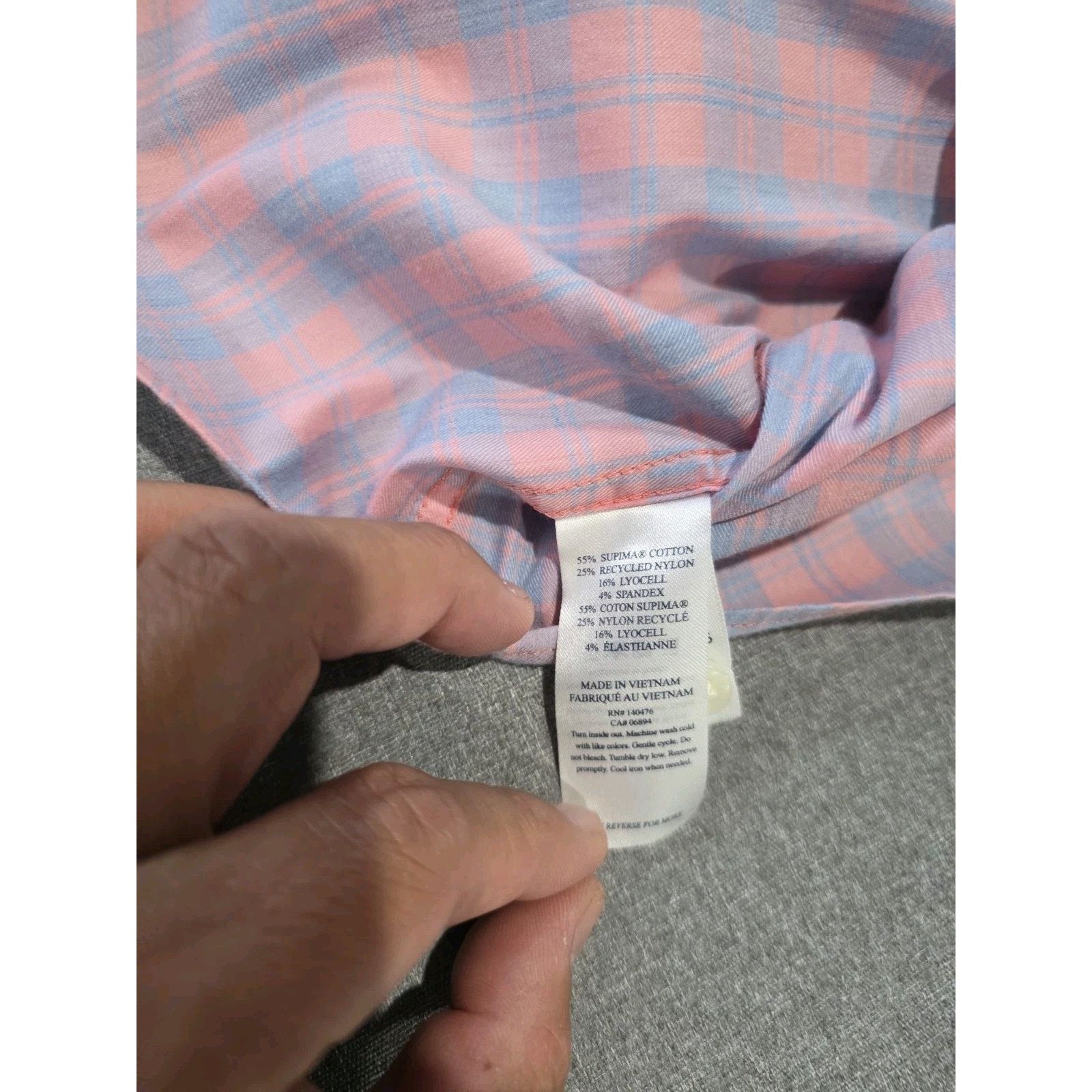 Faherty Faherty Brand Shirt Mens Large Pink Blue Plaid Long Sleeve Size US L / EU 52-54 / 3 - 7 Thumbnail