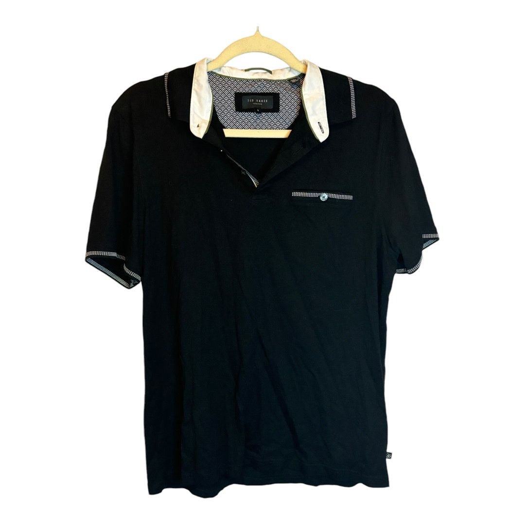 Ted Baker Ted Baker Shirt Men's Size 4 US Size Large Polo Black White Size US L / EU 52-54 / 3 - 1 Thumbnail