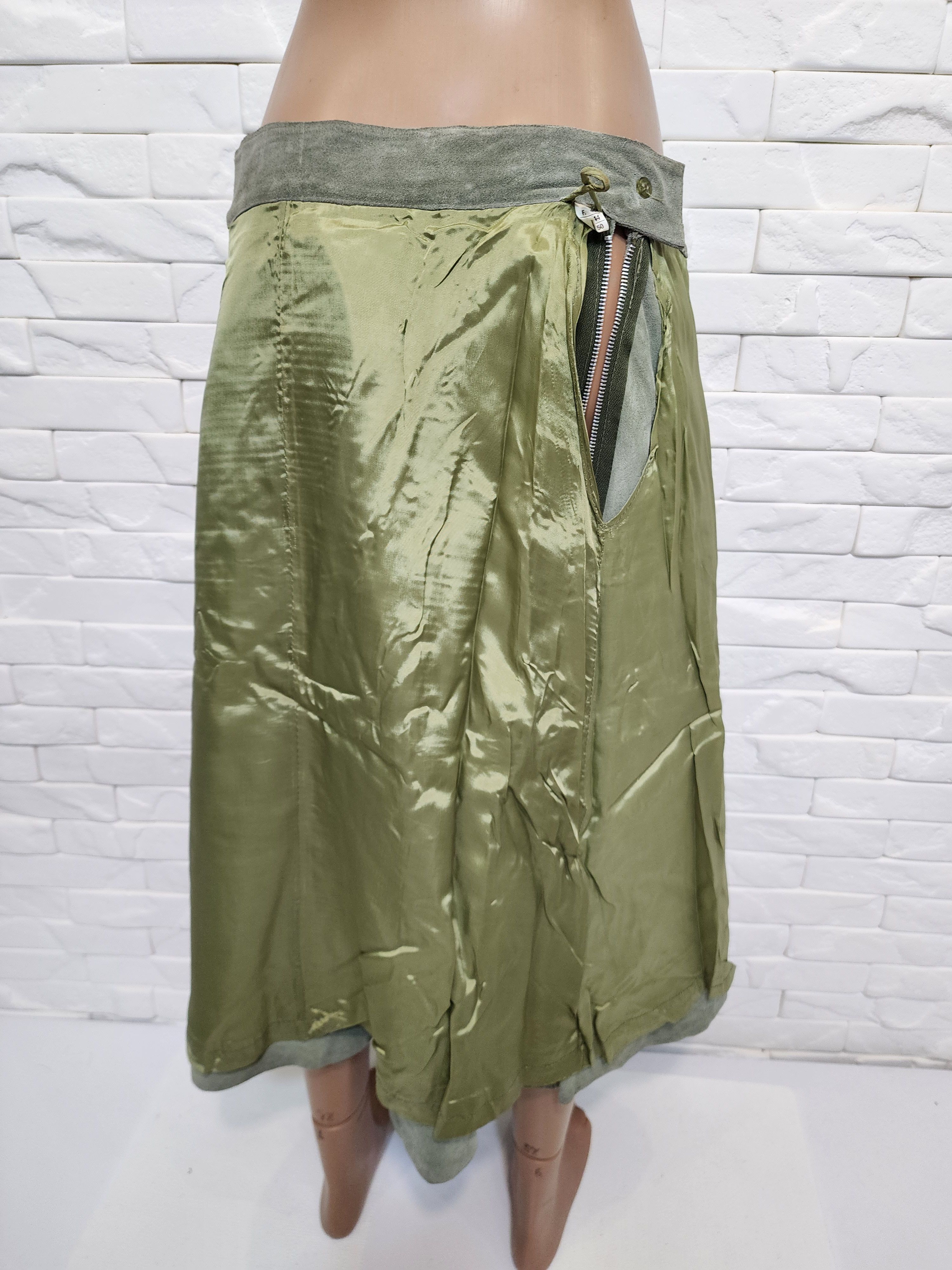 Genuine Leather Gray Suede Maxi Skirt. Size 32" / US 10 / IT 46 - 8 Thumbnail