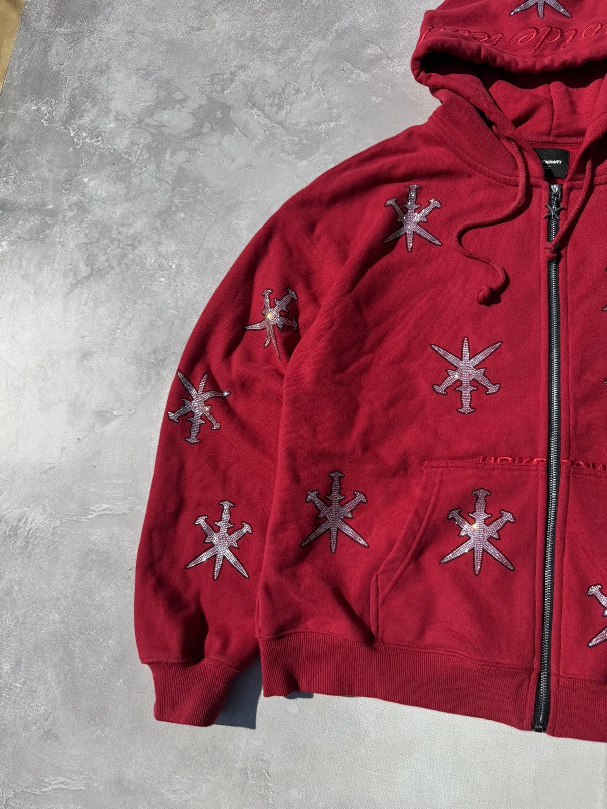 Unknown London Unknown London Rheistone Dagger Baggy Zip Hoodie Size US M / EU 48-50 / 2 - 5 Thumbnail