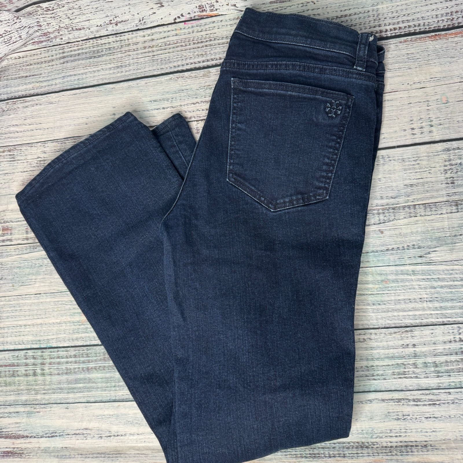 Tory Burch Tory Burch Classic Tory Boot Dark Wash Jeans 30 Size 30" / US 8 / IT 44 - 4 Thumbnail