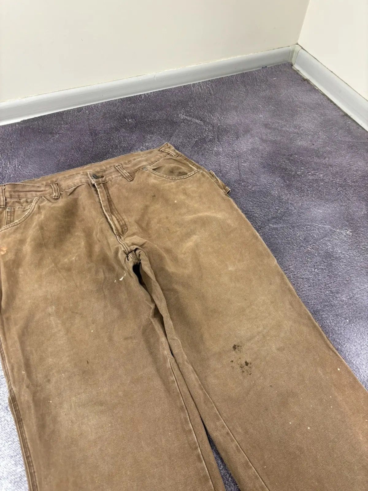 Dickies × Vintage Vintage Dickies Ripped Brown Hype Work Baggy Pants Size US 38 / EU 54 - 10 Thumbnail