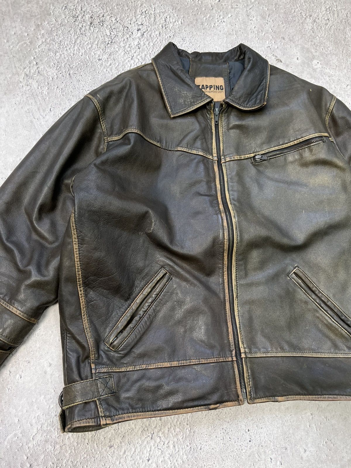 Harley Davidson × Vintage 90s Vintage Grunge Distressed Biker Leather Jacket Size US M / EU 48-50 / 2 - 5 Thumbnail