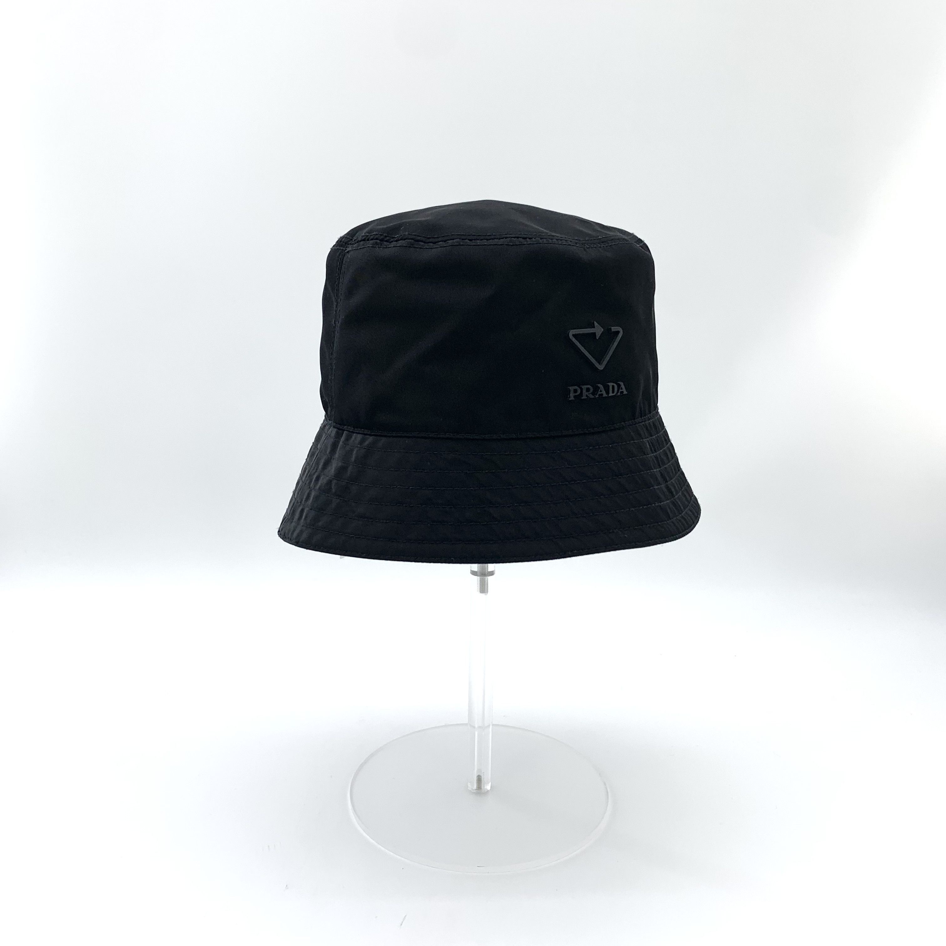 Prada Prada Black Triangle Logo Cotton Bucket Hat (Size S) Size ONE SIZE - 7 Thumbnail