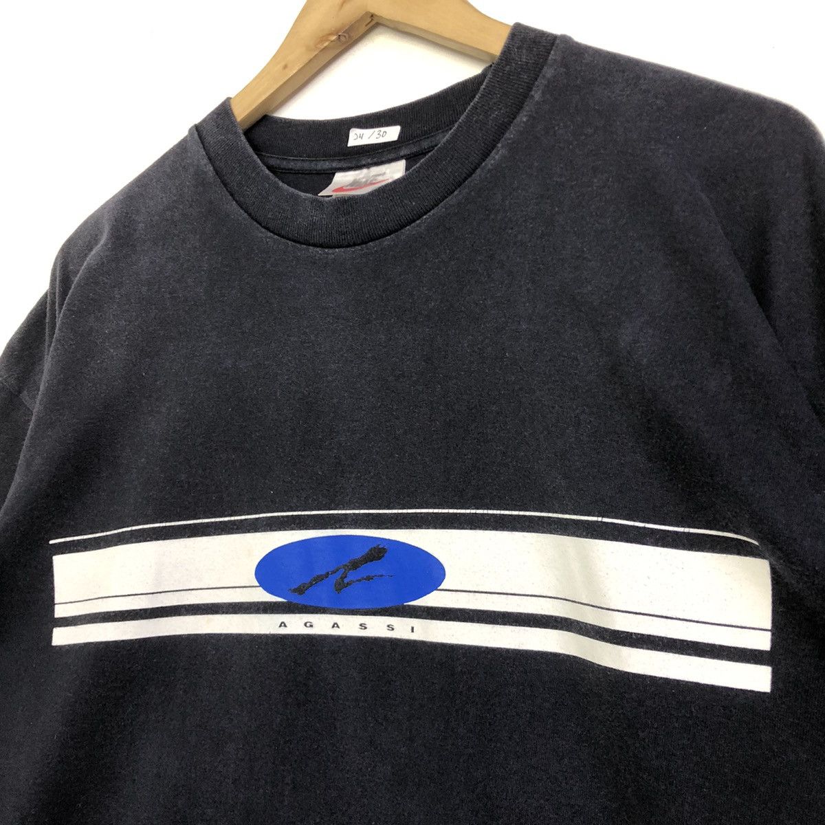 Nike × Vintage Vintage Nike X Andre Agassi Signature Centre Tshirt Size US L / EU 52-54 / 3 - 4 Thumbnail