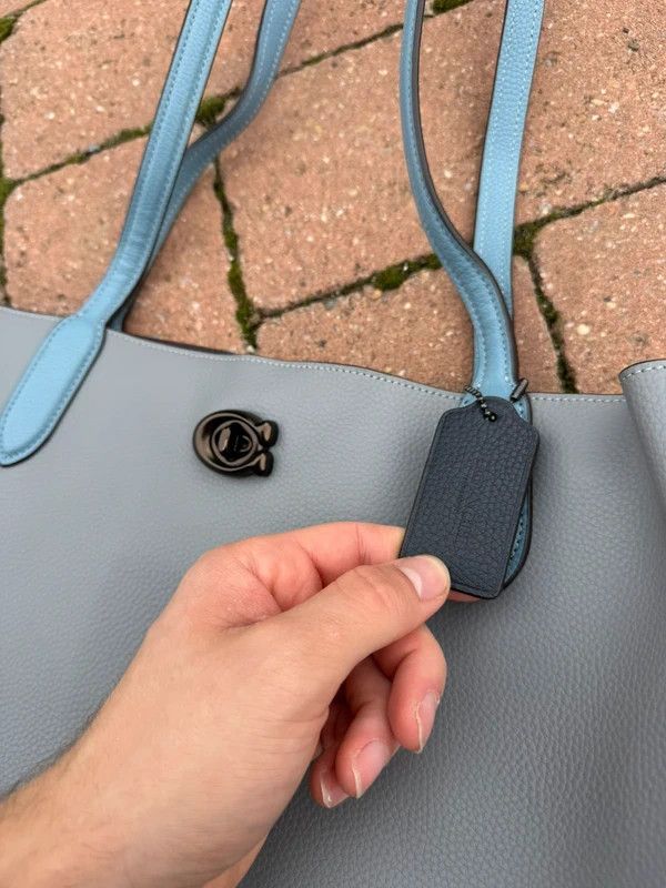 Coach Coach Willow Tote Bag Leather Grey Blue Size ONE SIZE - 3 Thumbnail