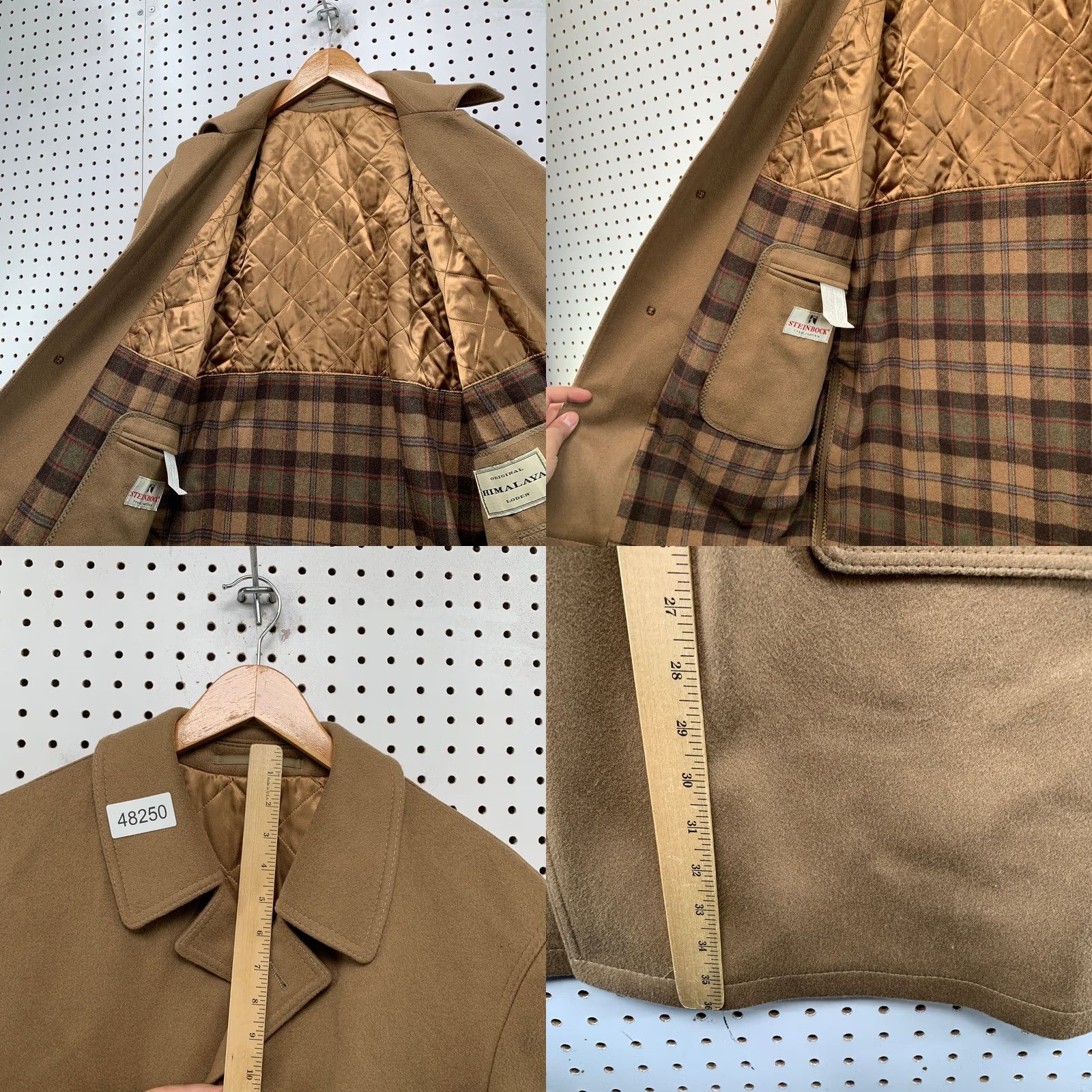 Vintage VINTAGE Steinbock Wool Overcoat Mens 36 Brown Plaid Liner Wool Lining Coat Long Buttoned Casual Business Mens Size US XXS / EU 40 - 9 Thumbnail