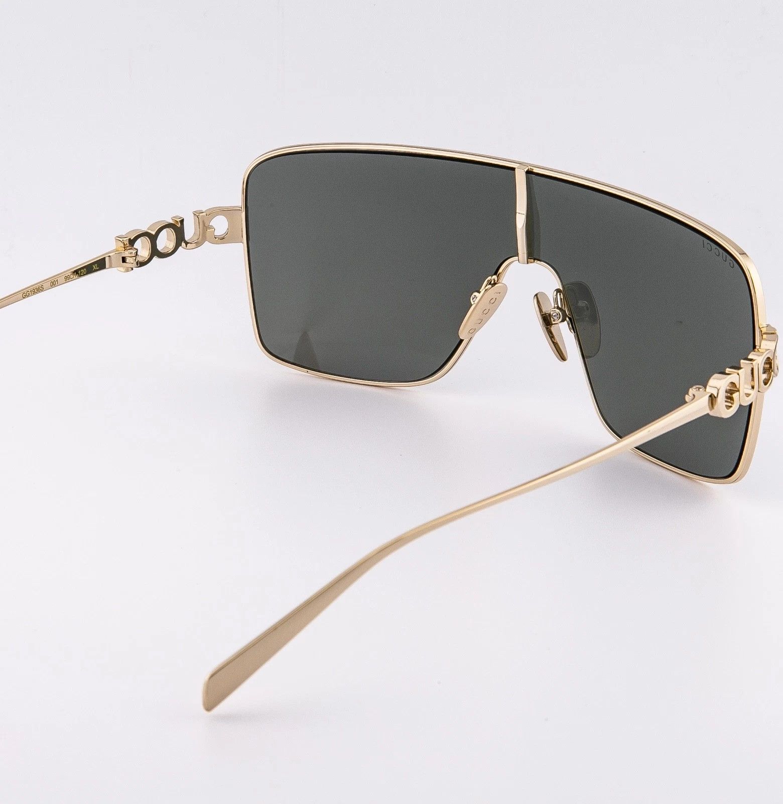 Gucci GUCCI 1936 Gg1936S Gold Black Logo Wrap Sunglasses 001 Size ONE SIZE - 5 Thumbnail
