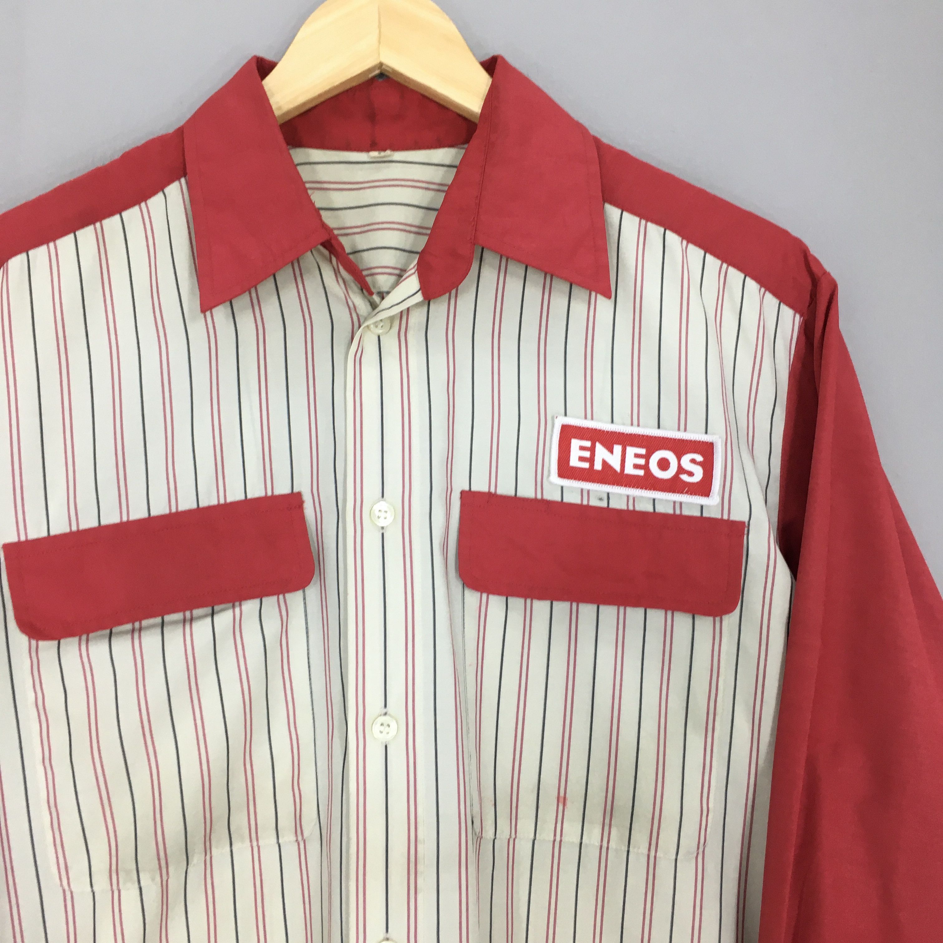 Japanese Brand × Vintage Vintage 90s Eneos Japan Workers Shirt Medium Size US M / EU 48-50 / 2 - 2 Thumbnail