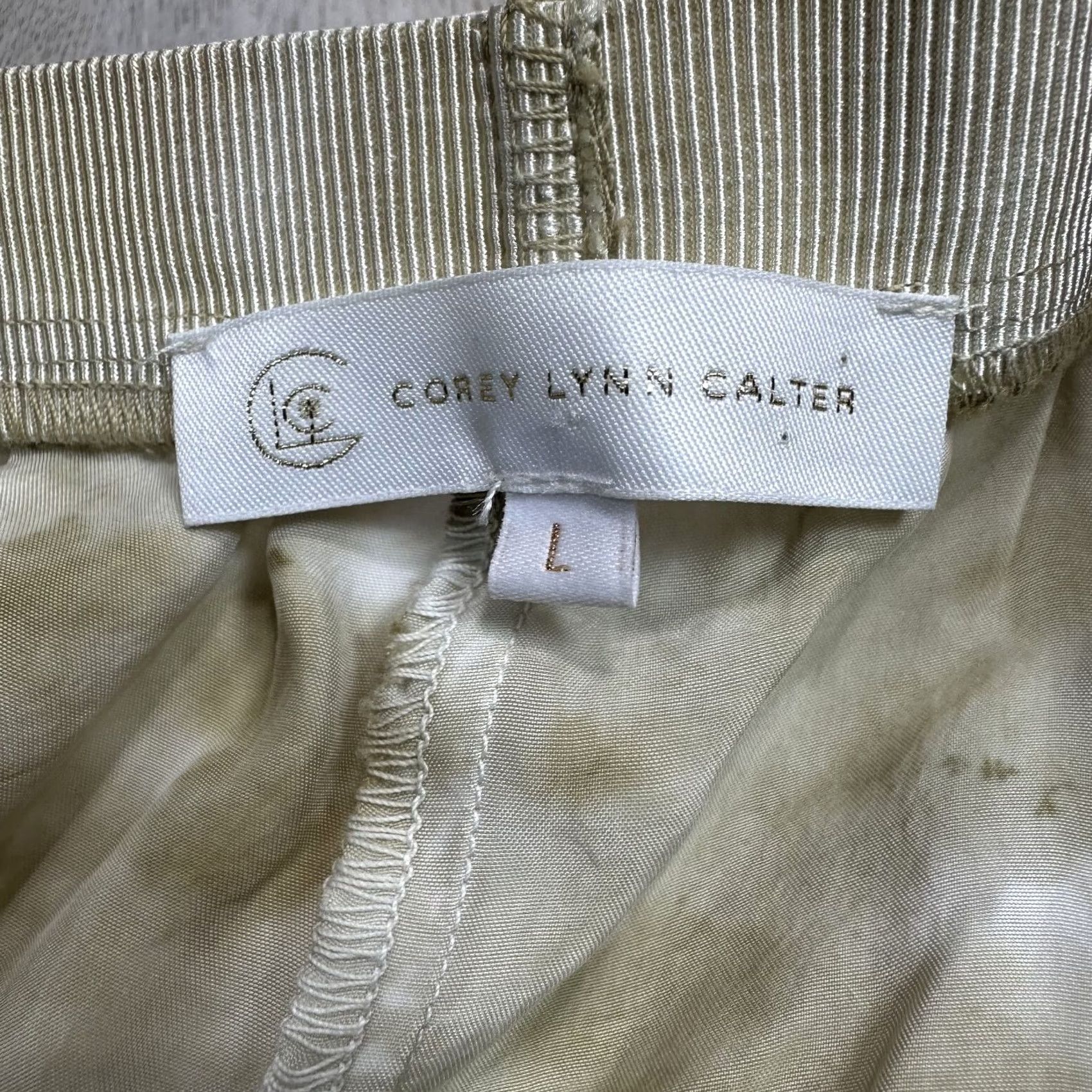Vintage Womens Corey Lynn Calter Pants Beige Gold Cupro Pull On Relaxed Lightweight Sz L Pants Womens Lifestyle 90s Size 24" / US 00 / IT 34 - 4 Thumbnail