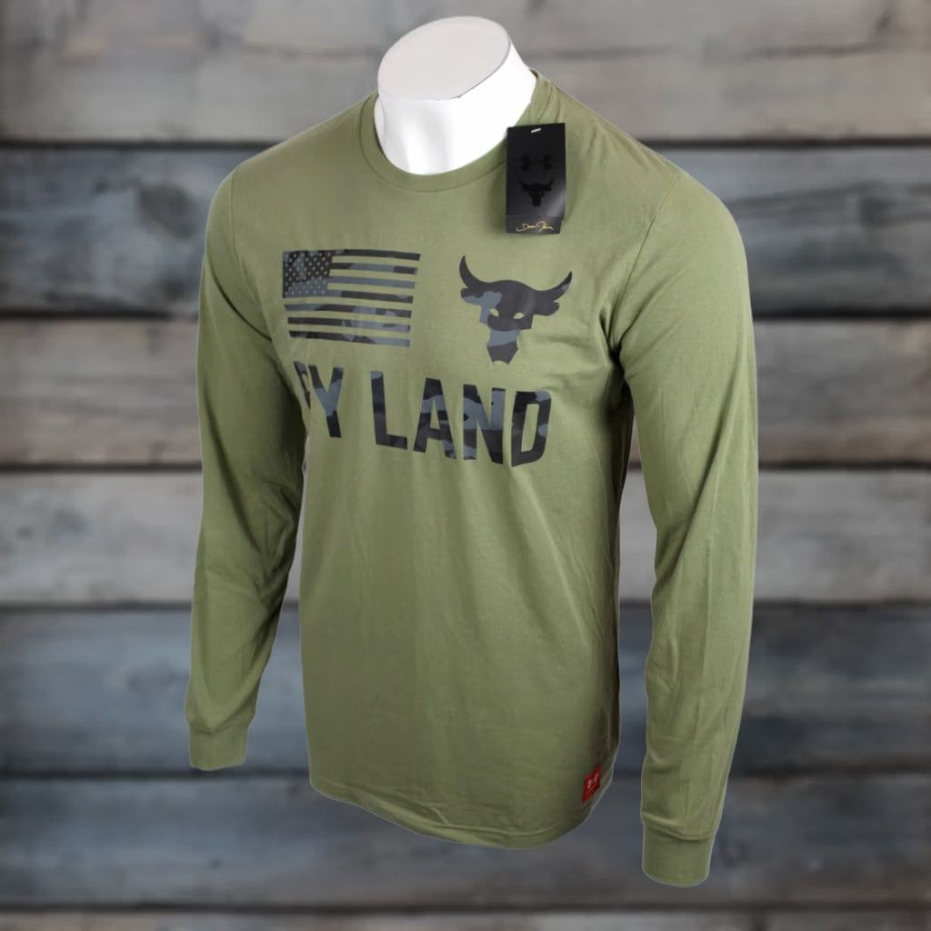 Under Armour Under Armour Men's T Shirt Project Rock Veterans By Land Flag M Green Size US M / EU 48-50 / 2 - 1 Thumbnail