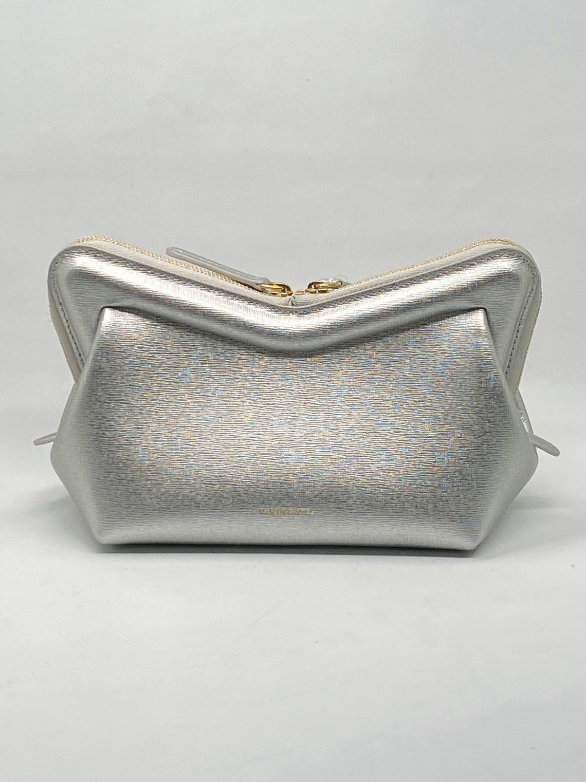 Mansur Gavriel Mini M Frame Leather Crossbody Bag in Silver, Women's