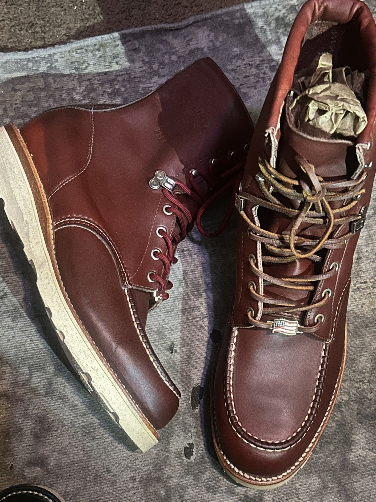 Chippewa Chippewa OG Burgundy , Dead-stock, made in USA work boot Size US 10.5 / EU 43-44 - 6 Thumbnail
