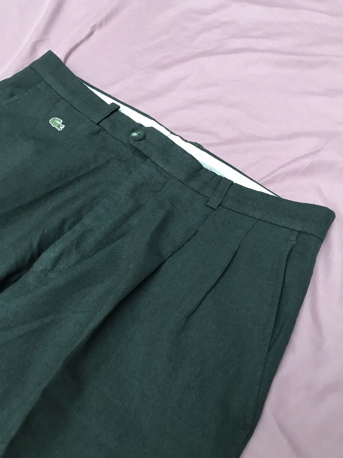 Lacoste LACOSTE HIGH WAISTED PLEATED TROUSER, DENCE WOOL FLANNEL Size 44R - 5 Thumbnail