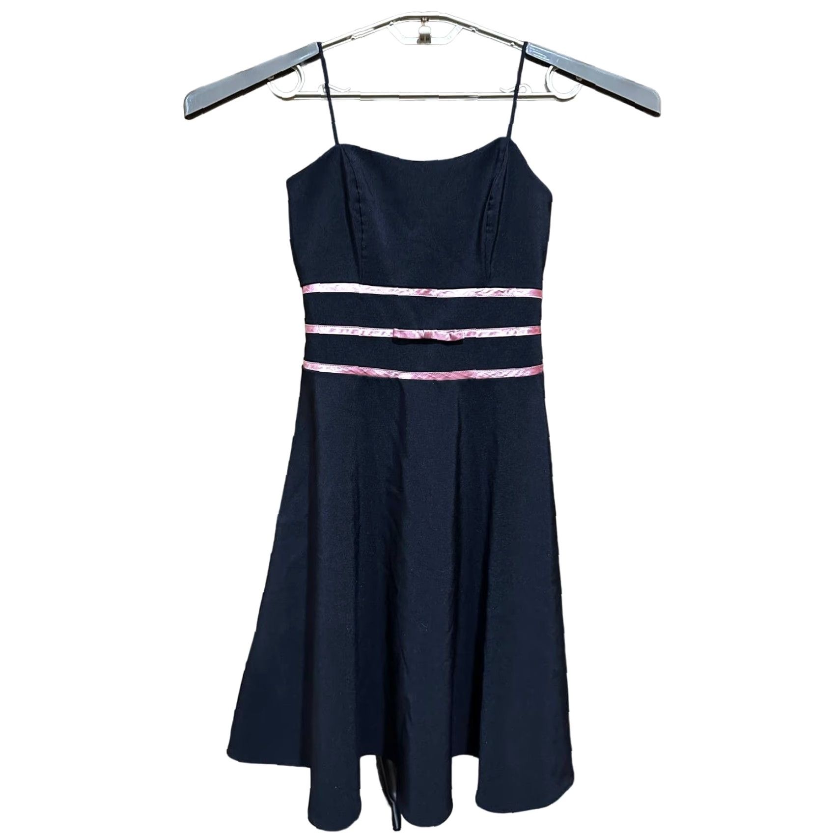 Vintage Y2K B. Smart Midi Dress Juniors 5 Black Pink Sleeveless A-Line Fit & Flare Party Cocktail Prom Retro Coquette Womens Size S / US 4 / IT 40 - 2 Thumbnail