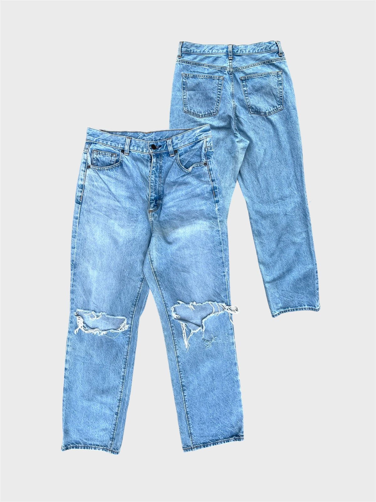 Jean 🔥 Gu Jeans Light Blue Distressed Denim W29 🔥 Size US 29 - 1 Thumbnail