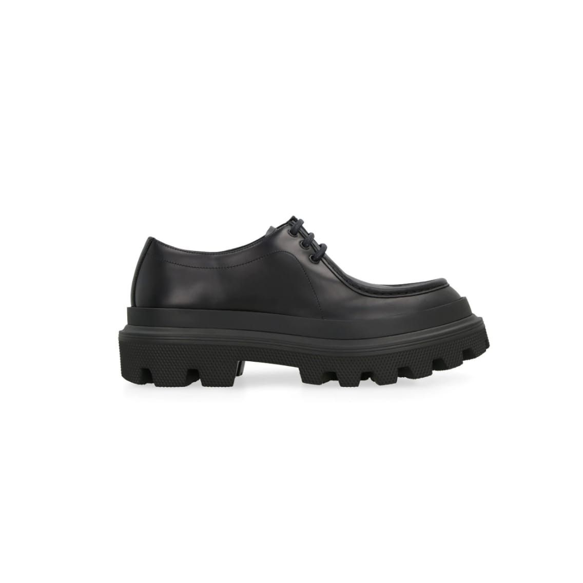 Dolce & Gabbana o1y0125 Leather Laced Shoes in Black Size US 9 / EU 42 - 1 Thumbnail