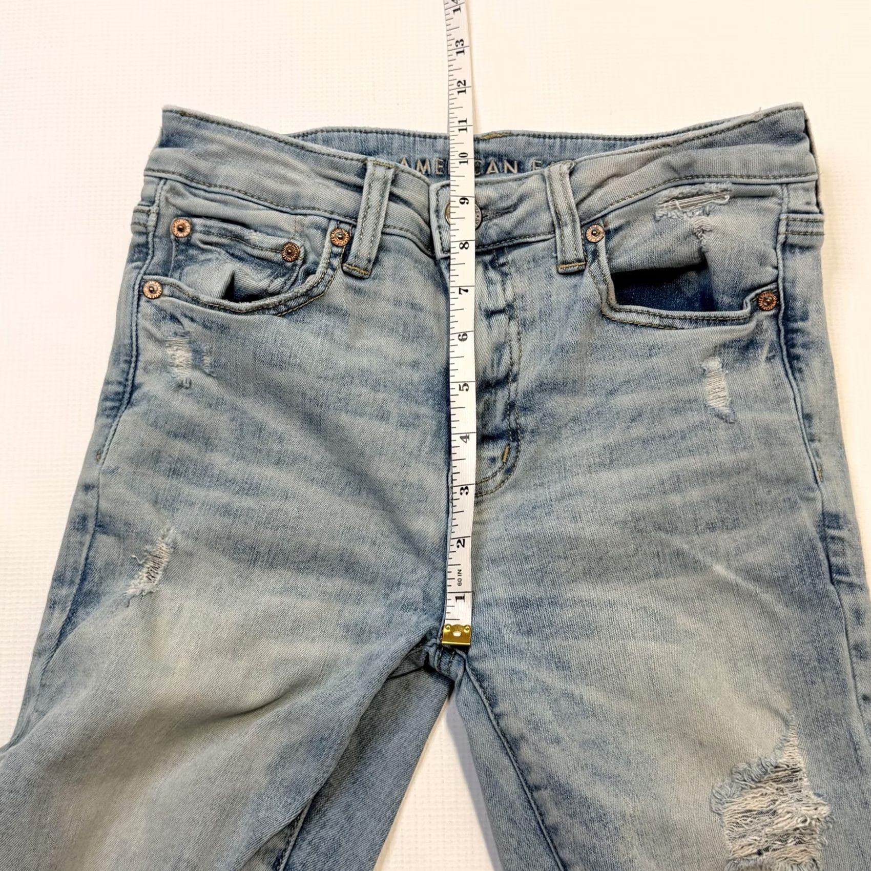 American Eagle Outfitters American Eagle Outfitters Jeans Womens 6 Tall Blue High Rise Jegging Next Level Stretch Distressed 5-Pocket Size 28" / US 6 / IT 42 - 6 Thumbnail