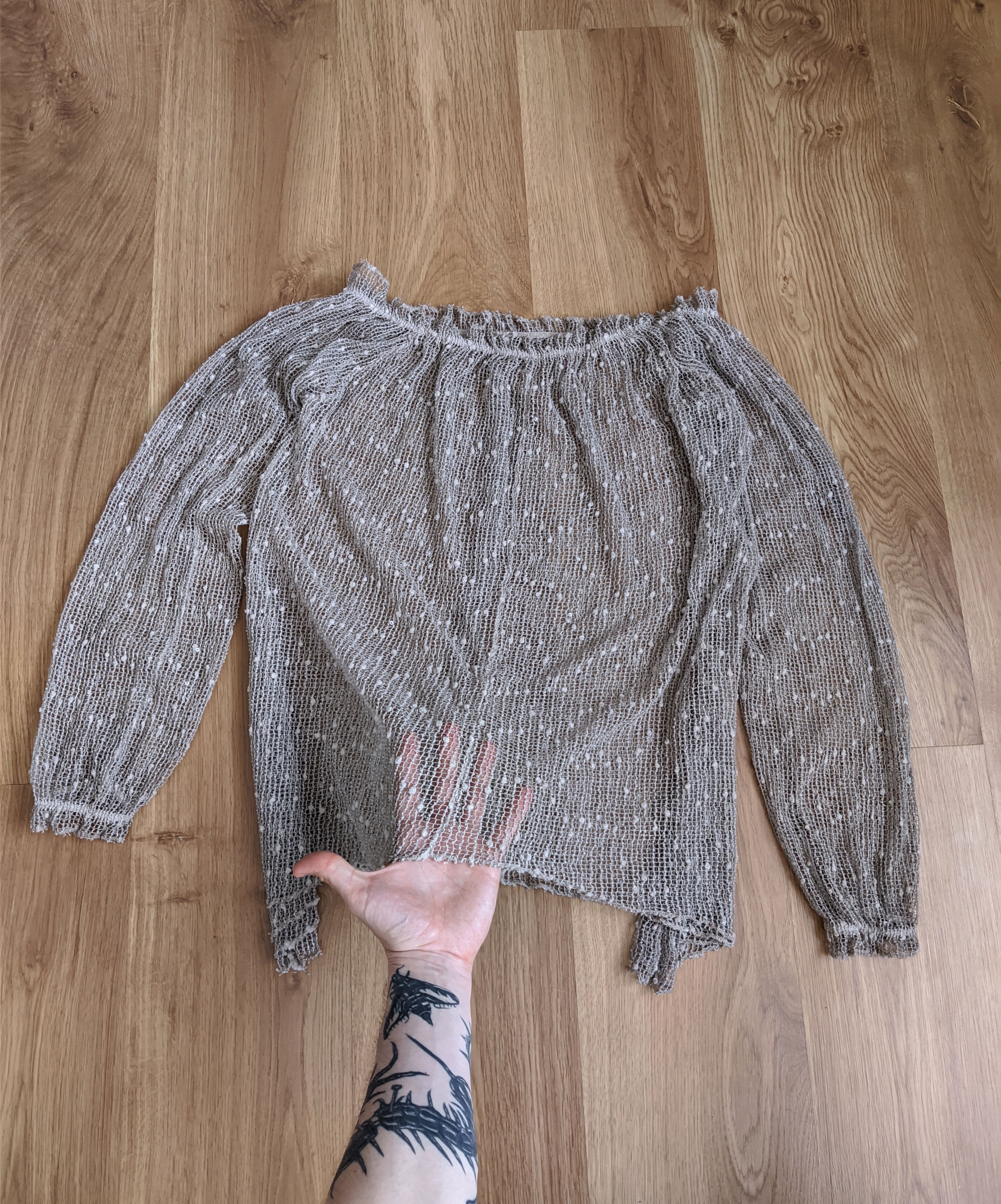 Vintage Vintage mesh long sleeve gothic y2k Size ONE SIZE - 2 Thumbnail