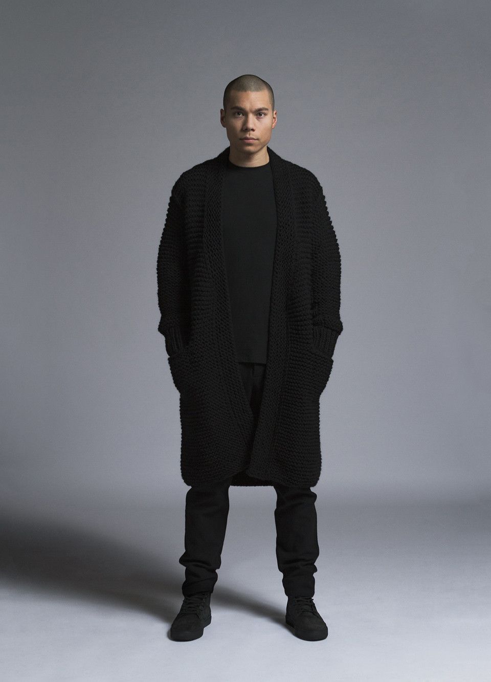 Wings + Horns Wings + Horns Peruvian Black Wool Handknit Cardigan XS-S Size US S / EU 44-46 / 1 - 2 Thumbnail