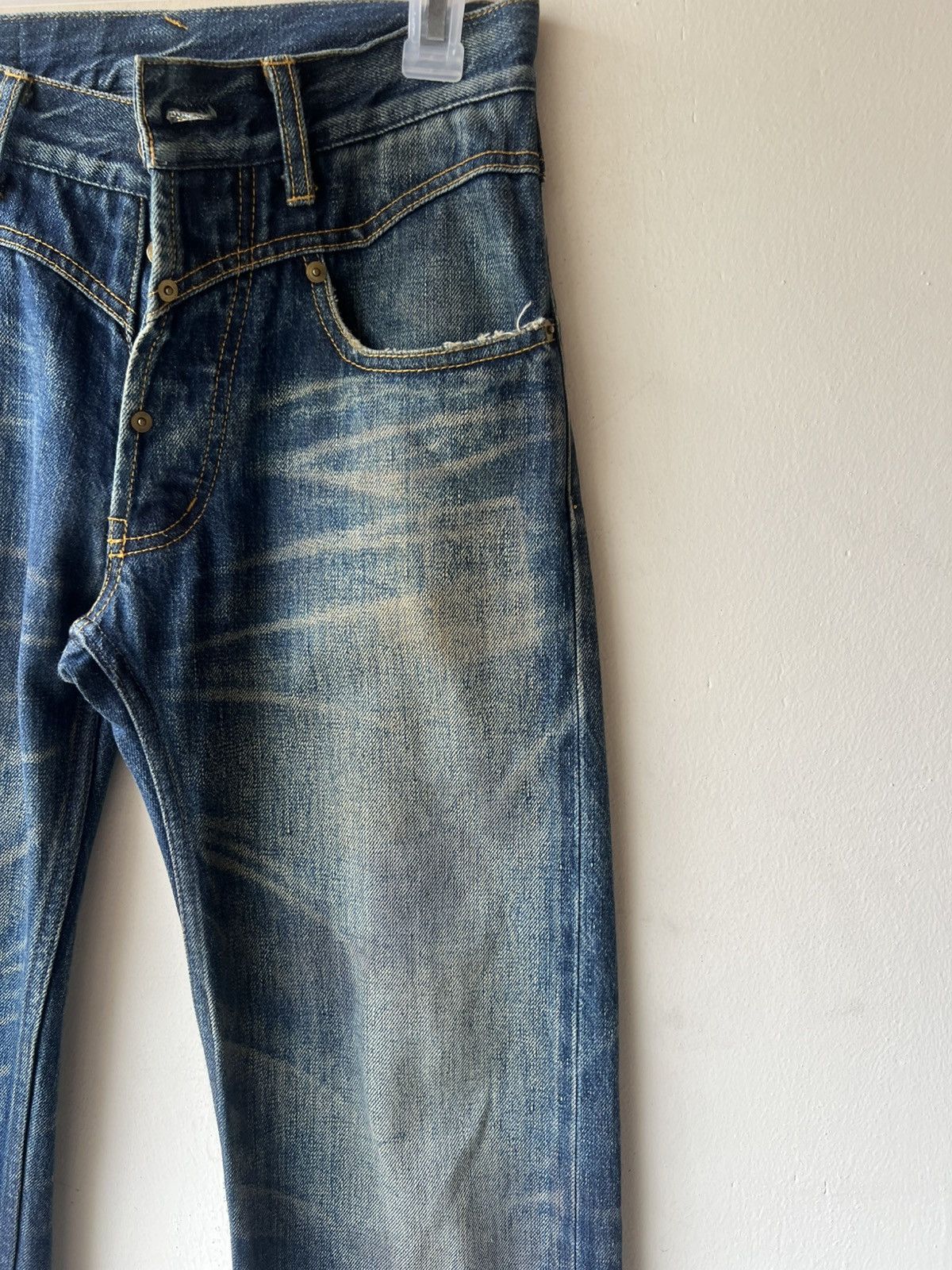 Japanese Brand Gangsterville Glad Hand Japan Dirty Mud Denim Selvedge Jeans Size US 28 / EU 44 - 12 Thumbnail