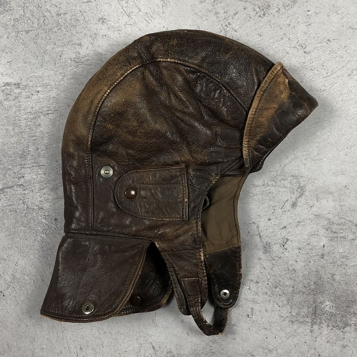 Vintage Rare Vintage 1920s–1930s Leather Aviator Flying Helmet Size ONE SIZE - 3 Thumbnail