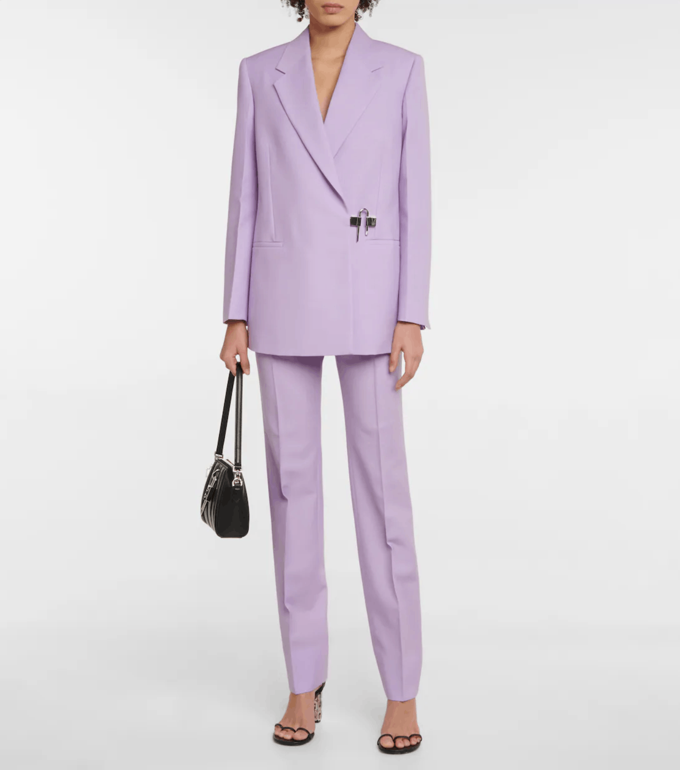 Givenchy NWT $3,975 FW21 RUNWAY Lilac Padlock Jacket Pant Suit Set Size 27" / US 4 / IT 40 - 1 Thumbnail