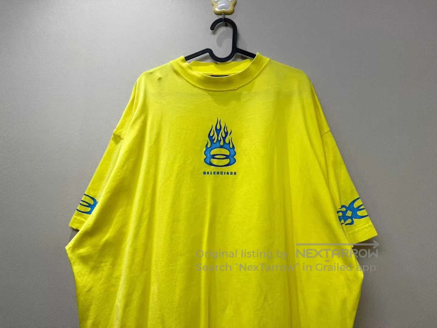 Balenciaga Balenciaga Yellow Flame Destruction Logo Short-sleeve T-sh Size US XL / EU 56 / 4 - 2 Thumbnail