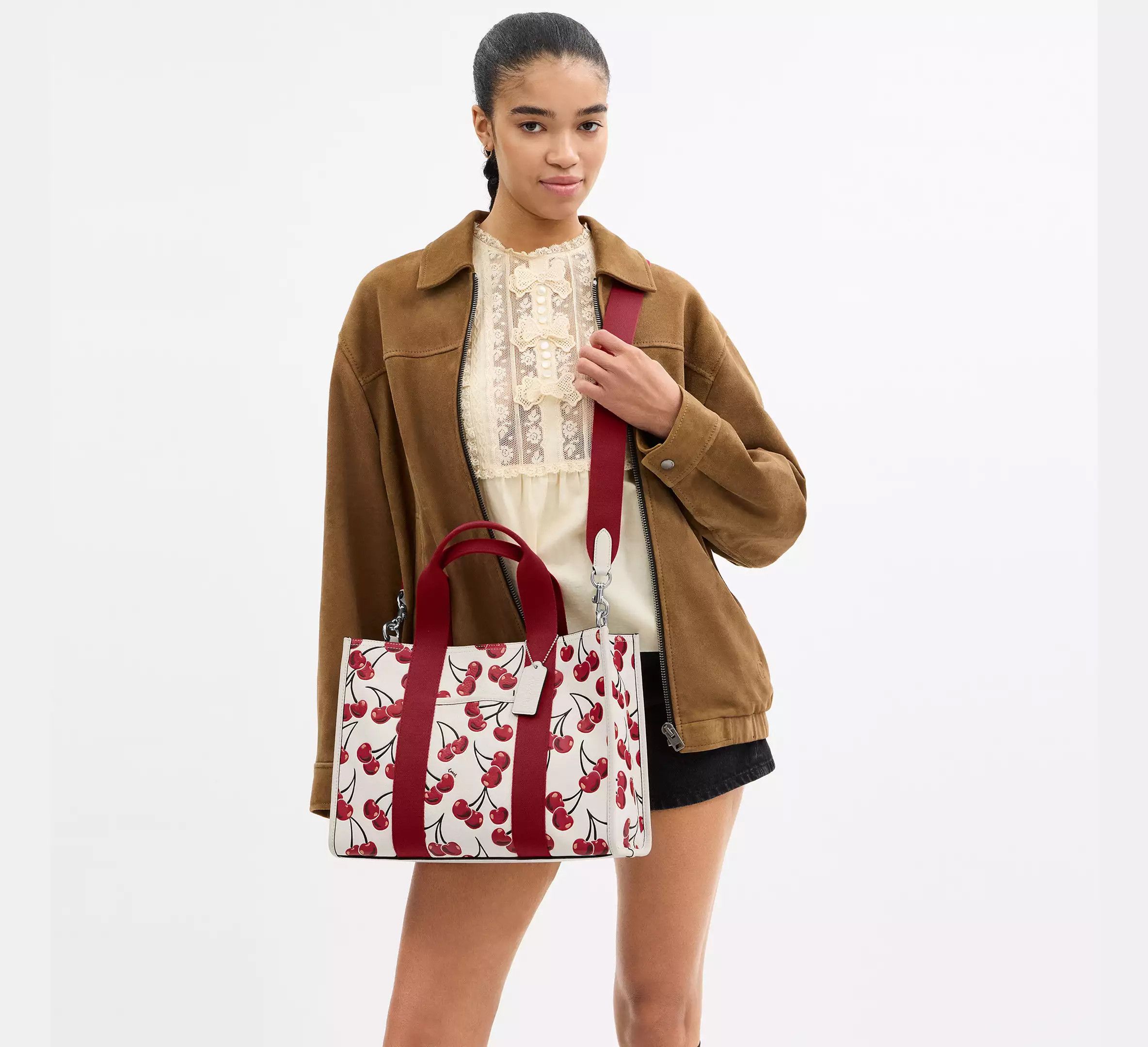 Coach NWT Coach Smith Tote Bag With Cherry Print CZ776 Size ONE SIZE - 8 Thumbnail