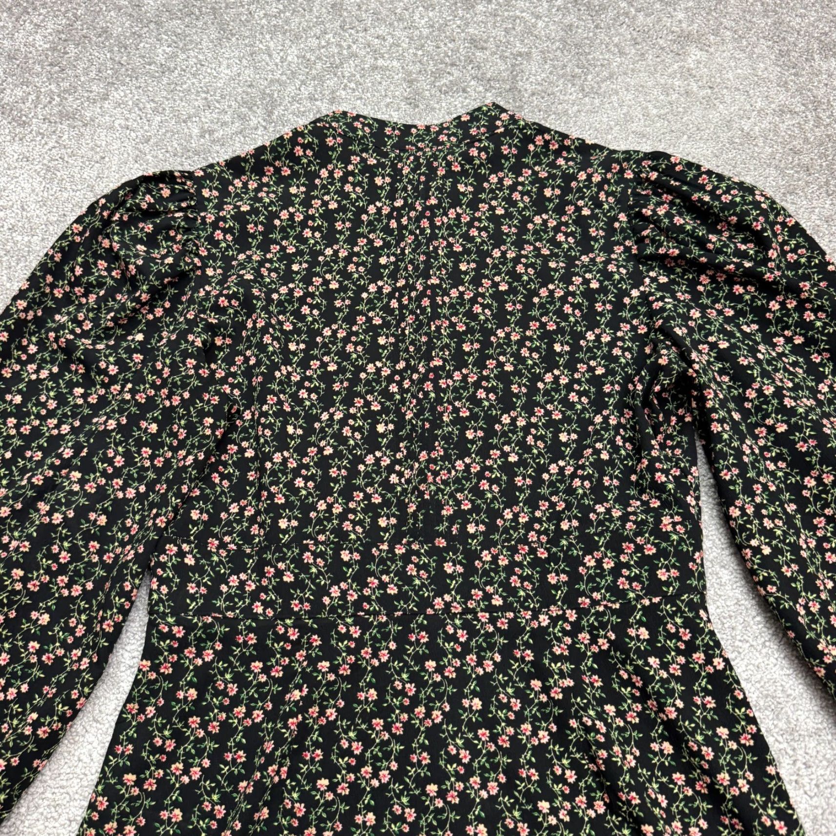 Topshop Topshop Dress Womens Mini Puff Sleeve High Neck Black Floral 8 Size M / US 6-8 / IT 42-44 - 4 Thumbnail