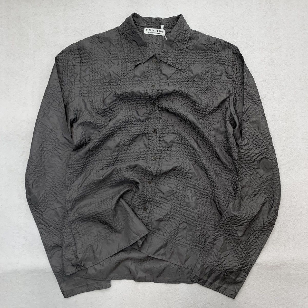Other Peplum Yoshiki Hishinuma Textured Crinkle Button Up Shirt Size US L / EU 52-54 / 3 - 5 Thumbnail
