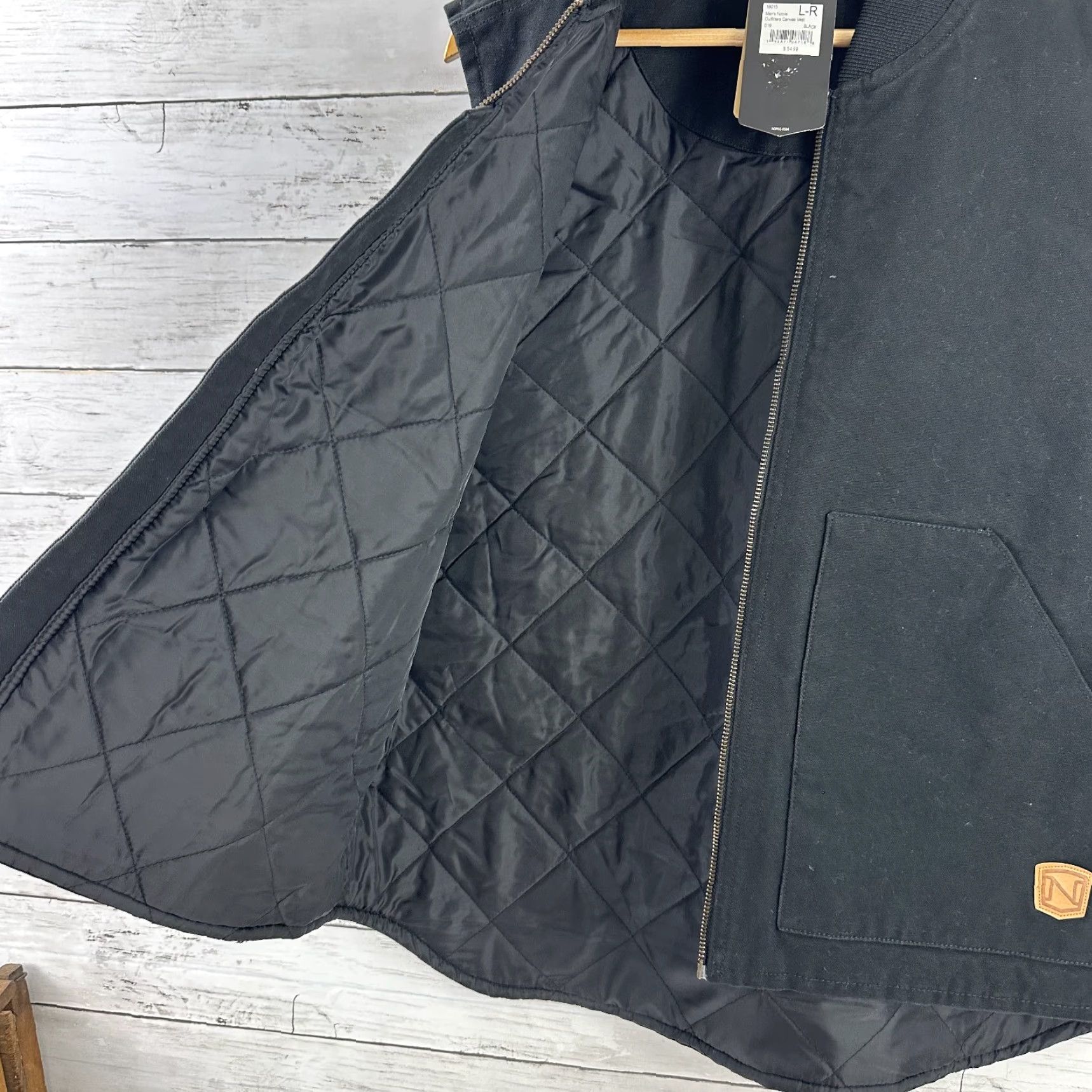 Vintage Noble Outfitters Black Quilt Lined Duck Canvas Work Vest Mens Large Size US L / EU 52-54 / 3 - 5 Thumbnail