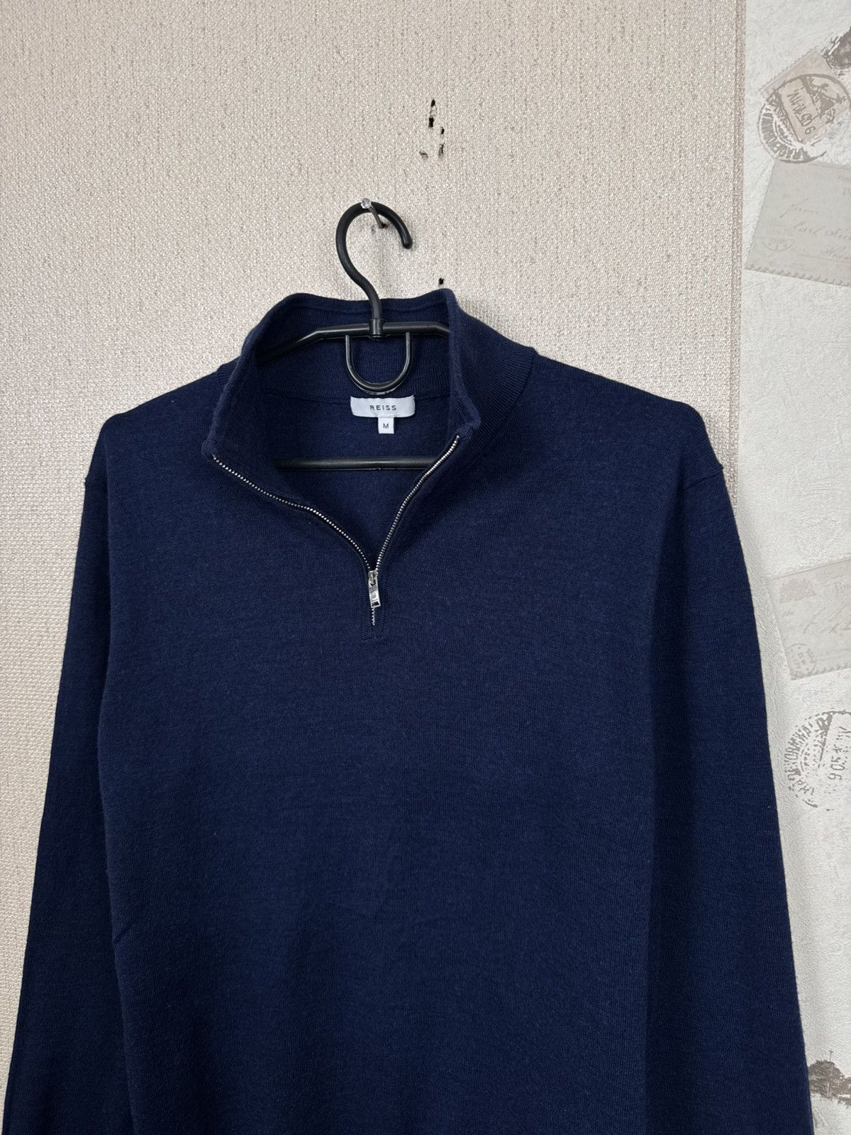 Reiss Reiss Sweartshirt 1/4 Zip Wool Luxury Mens Blue Navy M Size US M / EU 48-50 / 2 - 9 Thumbnail