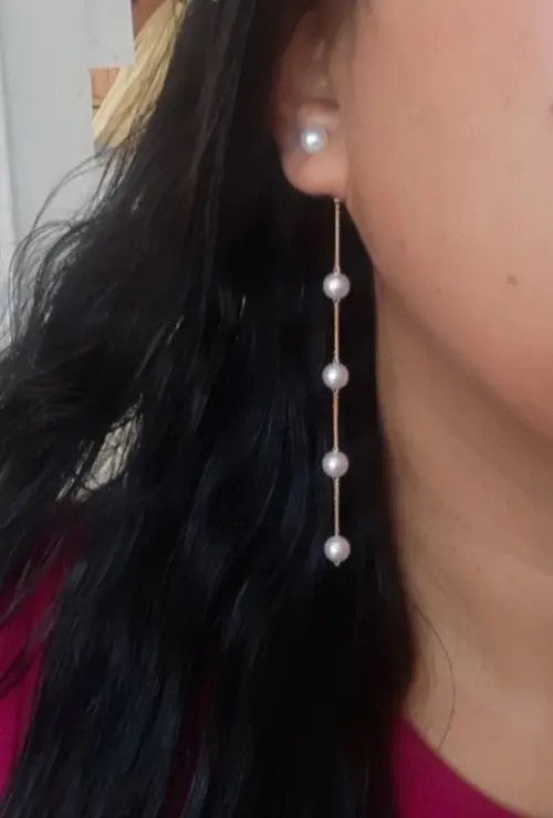 VIBE Pearl bead Long Drop Earring Size ONE SIZE - 8 Thumbnail