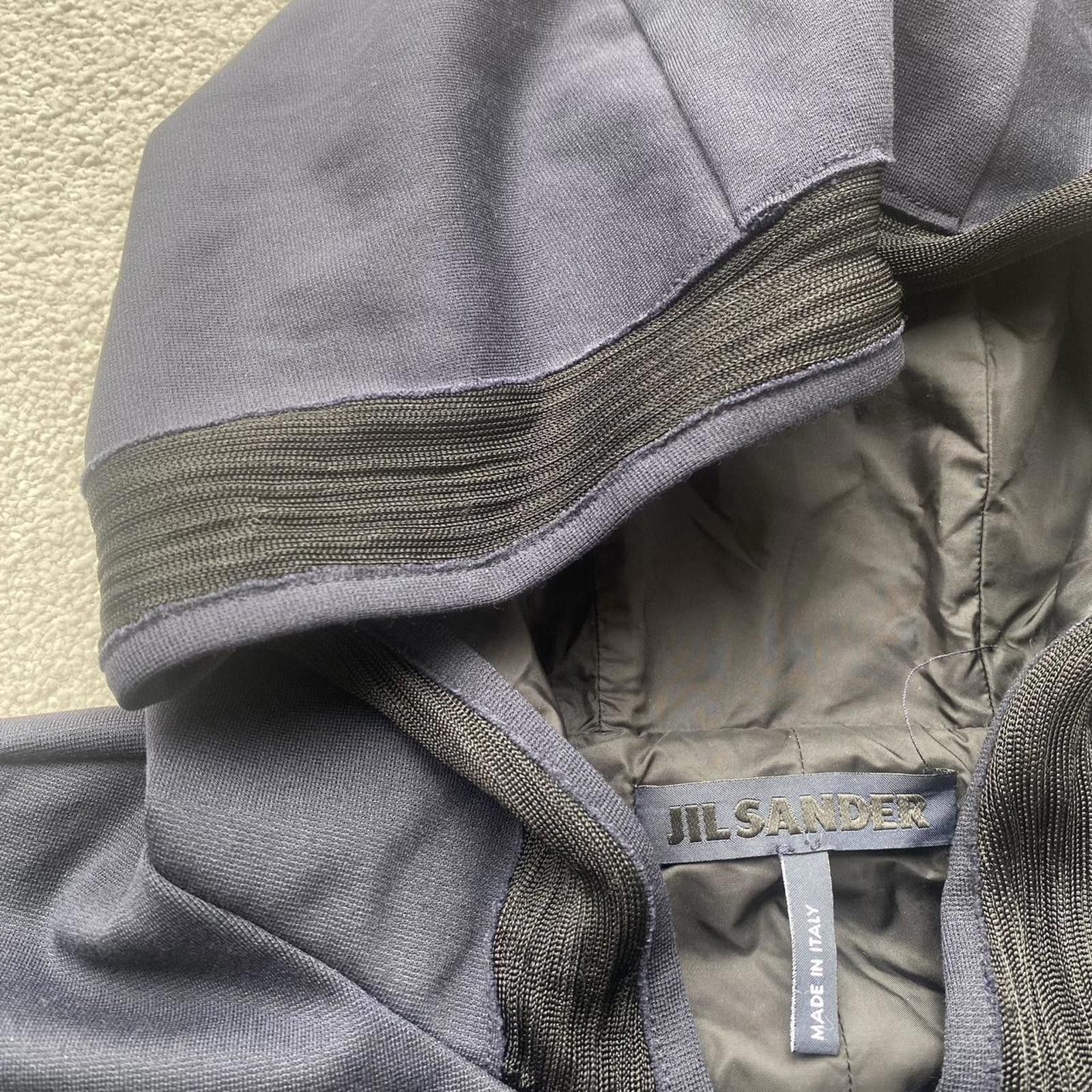 Jil Sander Jil Sander Navy Rayon Hooded Hoodie Zip Up Jacket Size US L / EU 52-54 / 3 - 5 Thumbnail