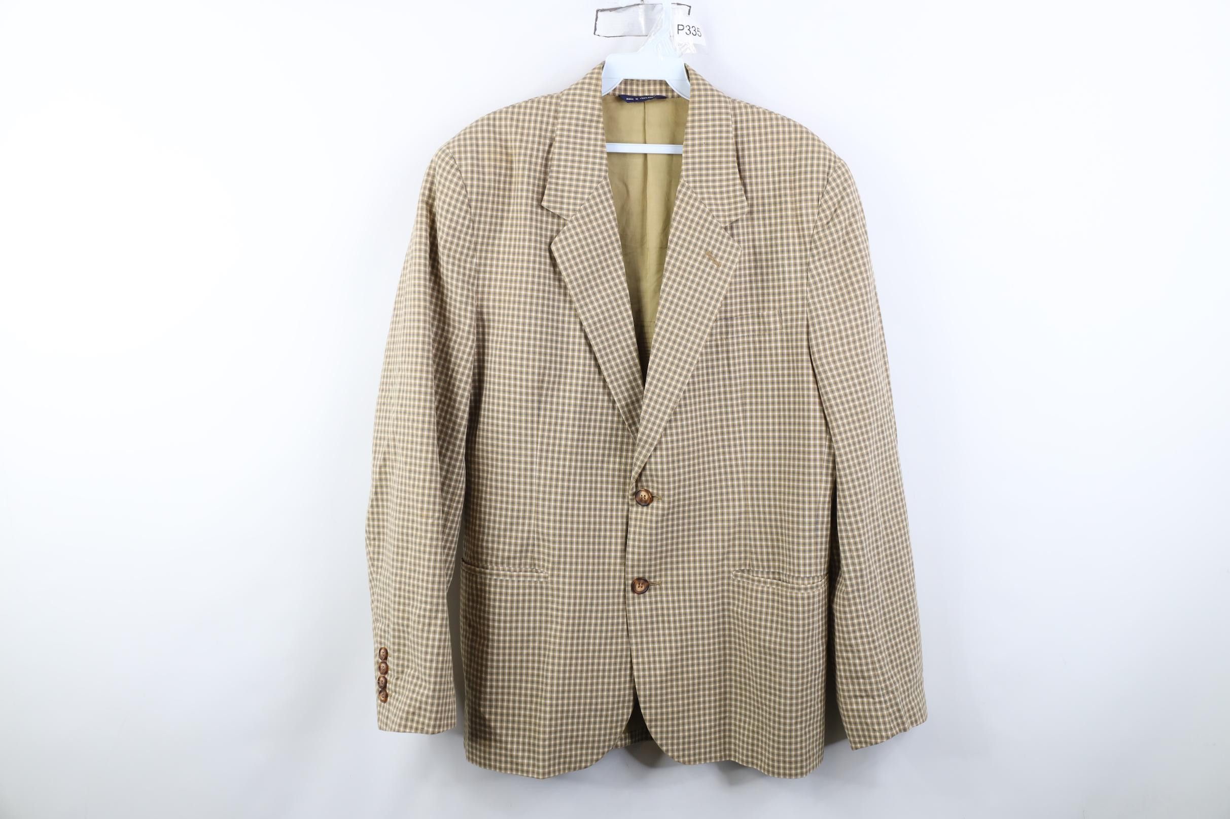 Gap Vintage 90s Gap Button Suit Coat Blazer Jacket Plaid Cotton Size US S / EU 44-46 / 1 - 1 Thumbnail