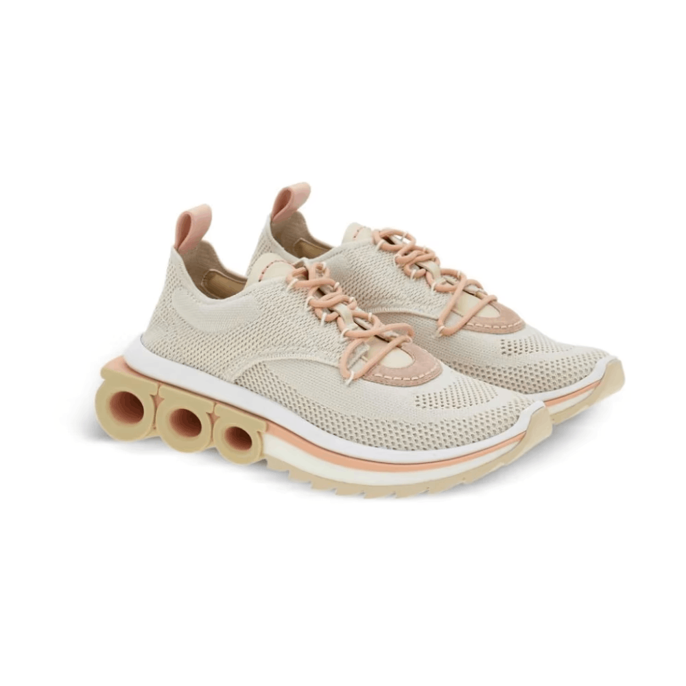 Salvatore Ferragamo o1s1rm0924 Nima Low-Top Sneakers in Mascarpone/Pink Size US 5.5 / IT 35.5 - 2 Thumbnail