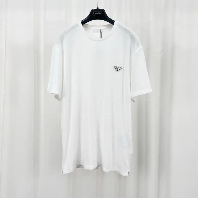 Prada Prada Men's White Logo Short Sleeve T-Shirt Size US L / EU 52-54 / 3 - 1 Thumbnail